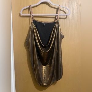Torrid Bronze Liquid Shine Cowl Cami, Size 3